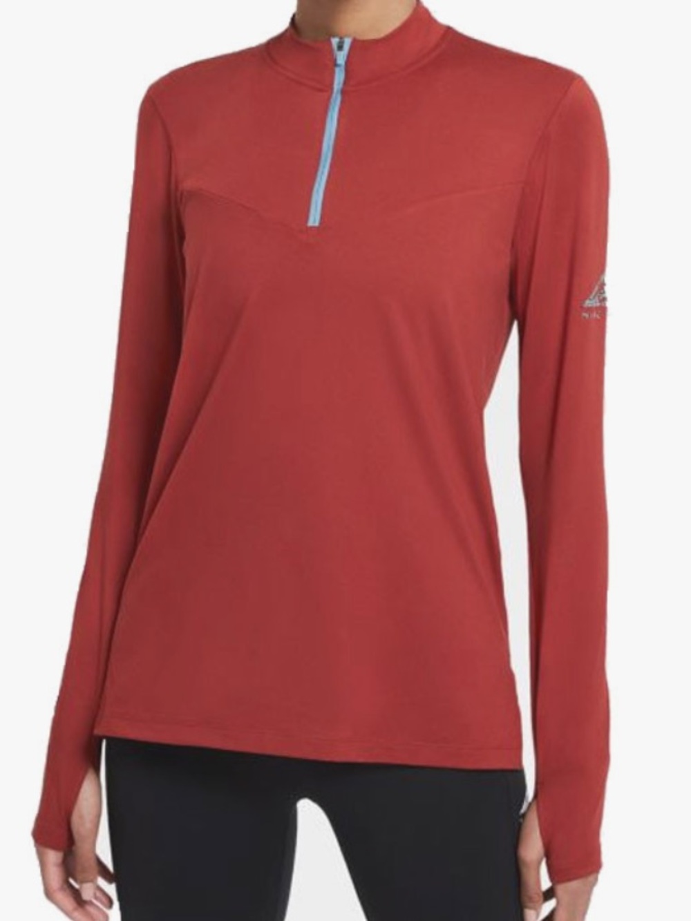 Nike Women's Rust Red Quarter-Zip Training Top M